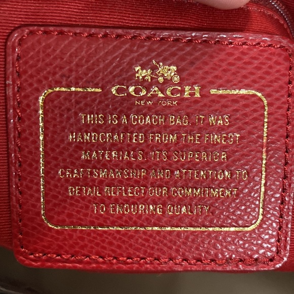 EUC- Electric Red Coach Tote - Picture 3 of 14